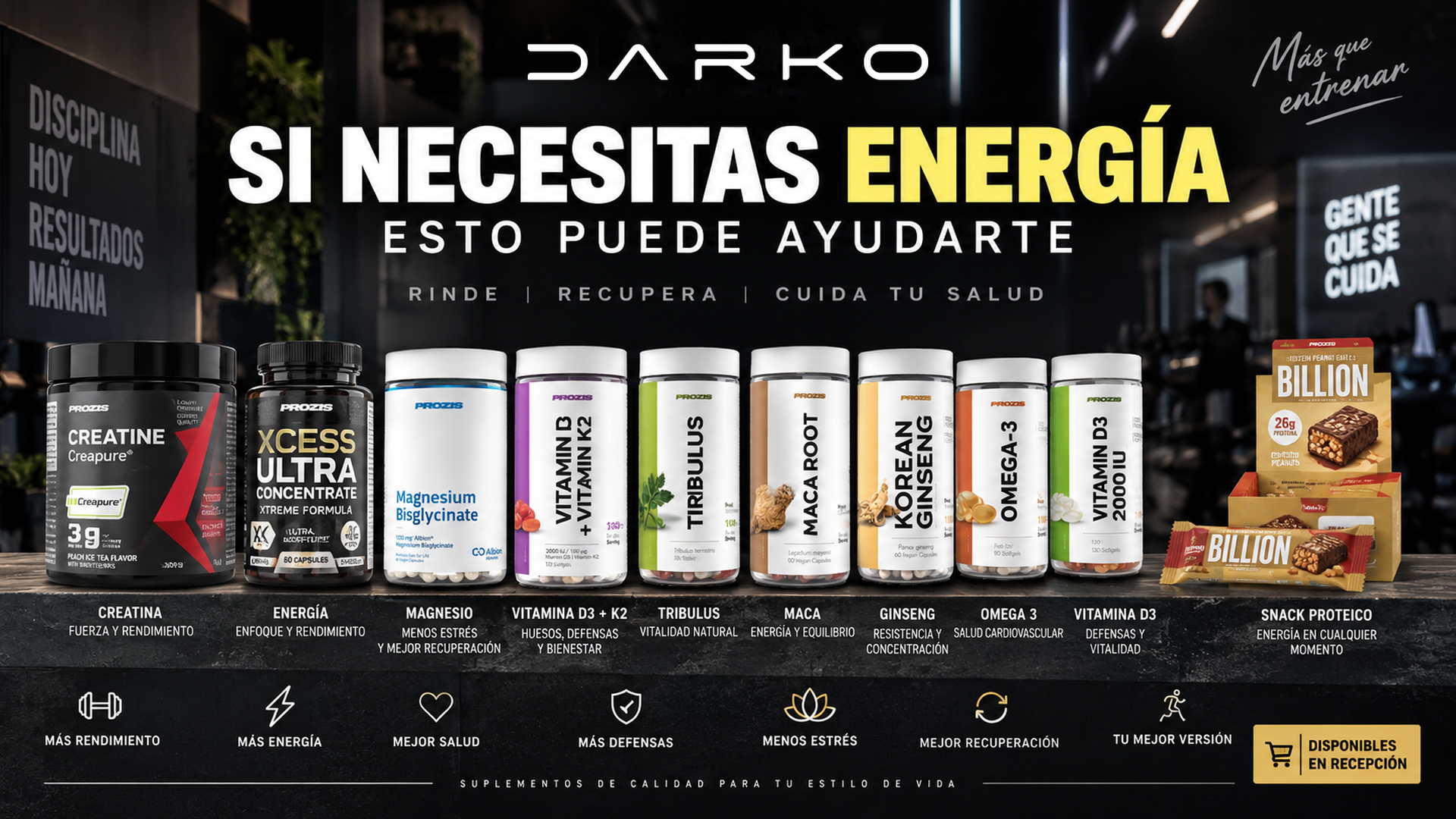Productos de suplementación deportiva DARK-O